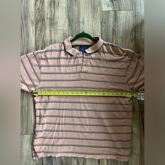 Pendleton Men's Polo Shirt Short Sleeve Large Pima Cotton Stripe Two Button Golf - Picture 12 of 13